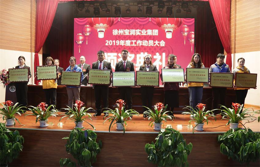 乐动网页版2019年度工作动员大会---集团公司领导为先进单位和先进个人代表颁奖